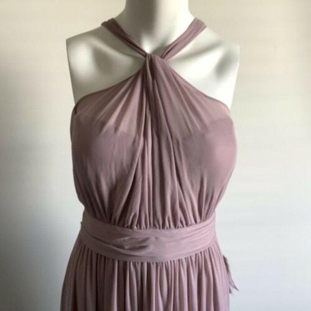 Birdy Grey Kiko Halter Bridesmaid Dress In Mauve L - Picture 9 of 10